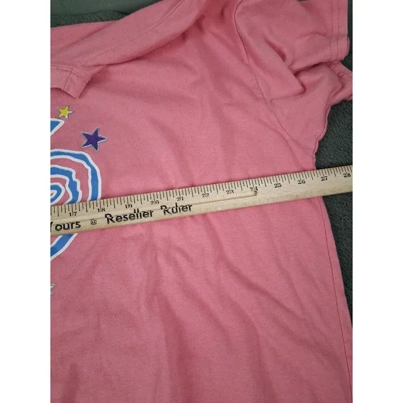 Vintage CAT Cosmic Kitty Sleep Shirt Pink One Size Short Sleeve Mini Dress Short - Picture 4 of 6